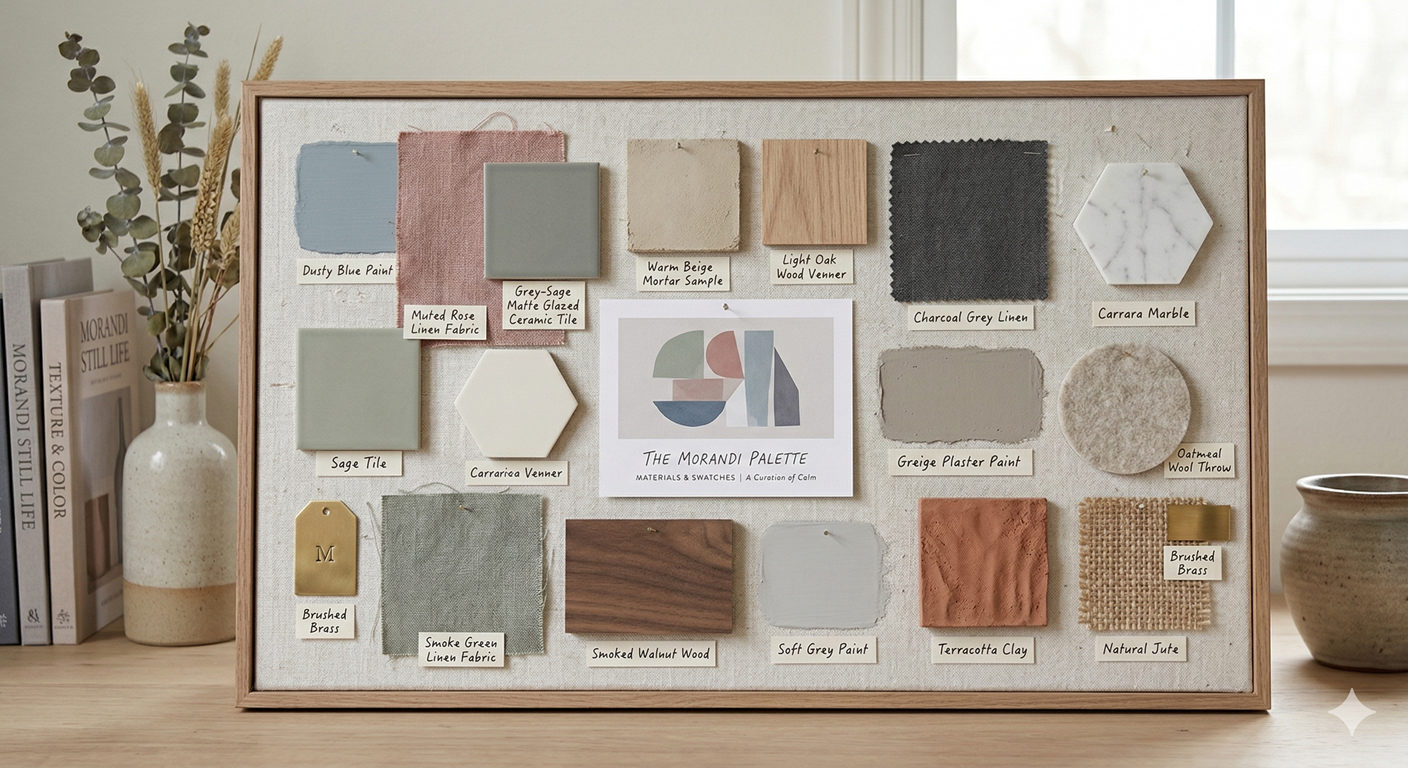 莫蘭迪風格的材料板