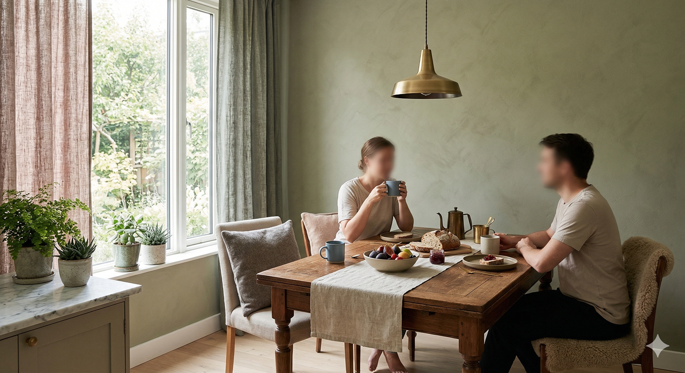 異材質加乘效果：莫蘭迪色與木質、金屬的碰撞