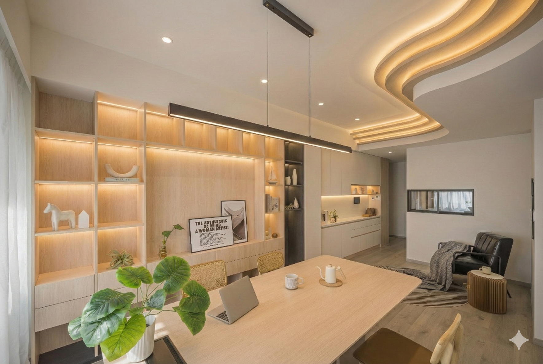 基礎照明（環境光）提供整體且均勻的亮度，確保行走與活動的安全