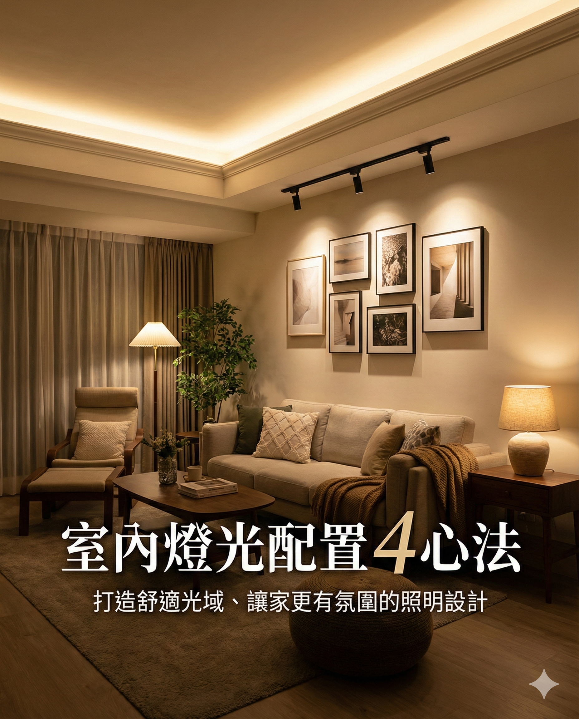 室內燈光配置4心法：打造舒適光域、讓家更有氛圍的照明設計